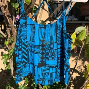 Blue and black vans spaghetti top